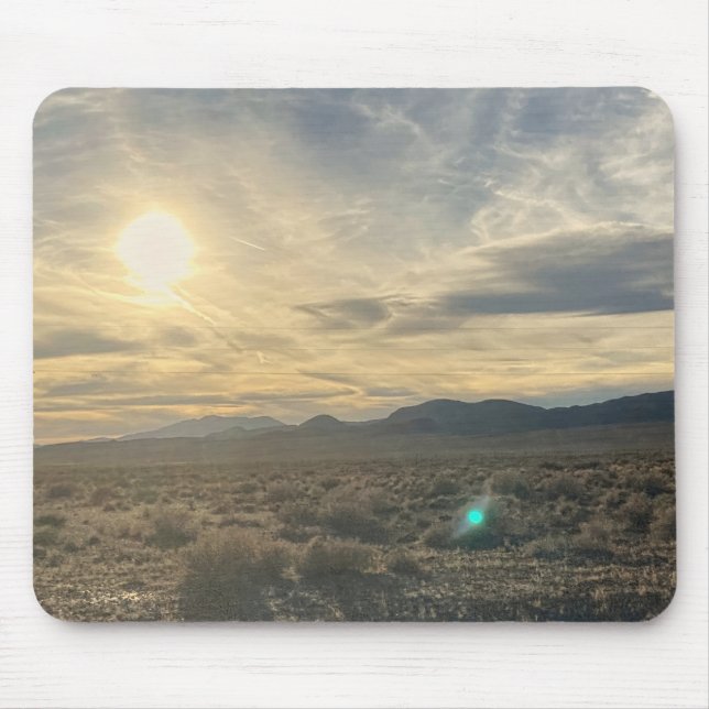 Mousepad Nevada Desert Sunset – Golden Sky Over Horizon (Frente)
