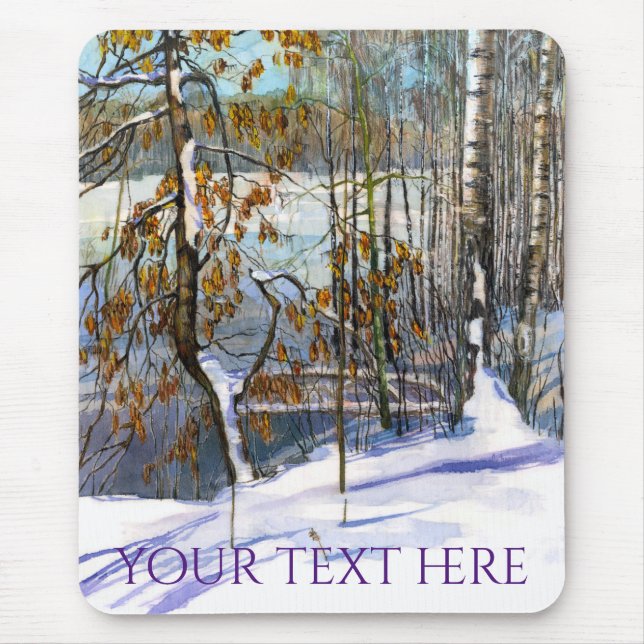 Mousepad Neve caiu Aquarela (Frente)