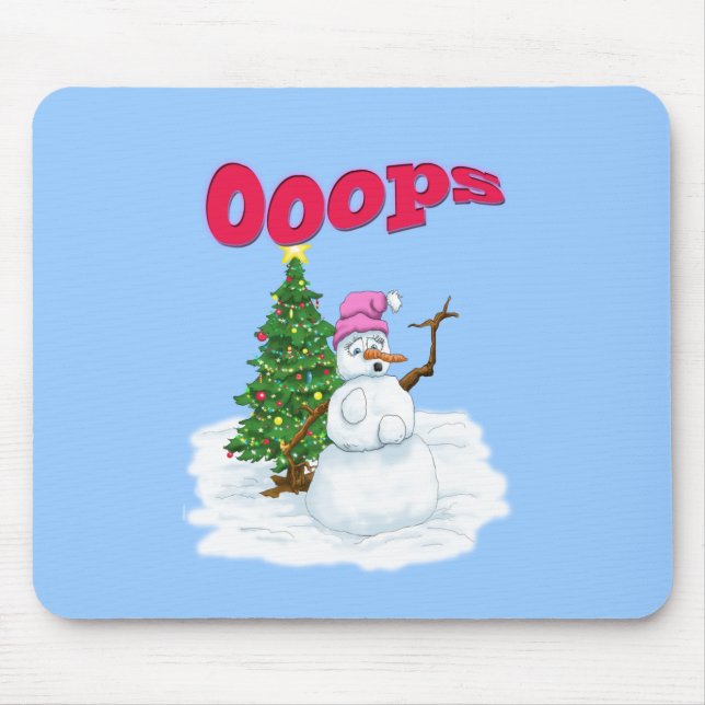 Mousepad Neve com árvore de natal (Frente)