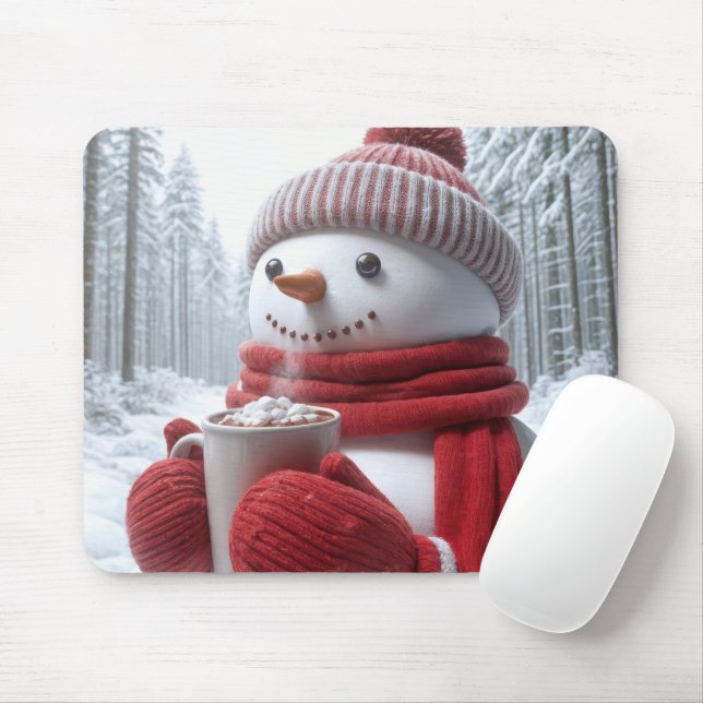 Mousepad Neve Com Chocolate Quente (Com mouse)