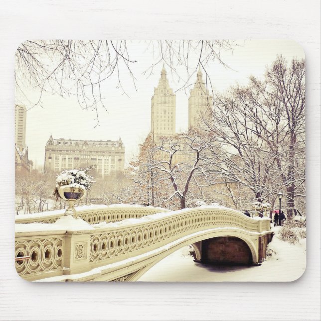 Mousepad Neve do Central Park - inverno New York (Frente)