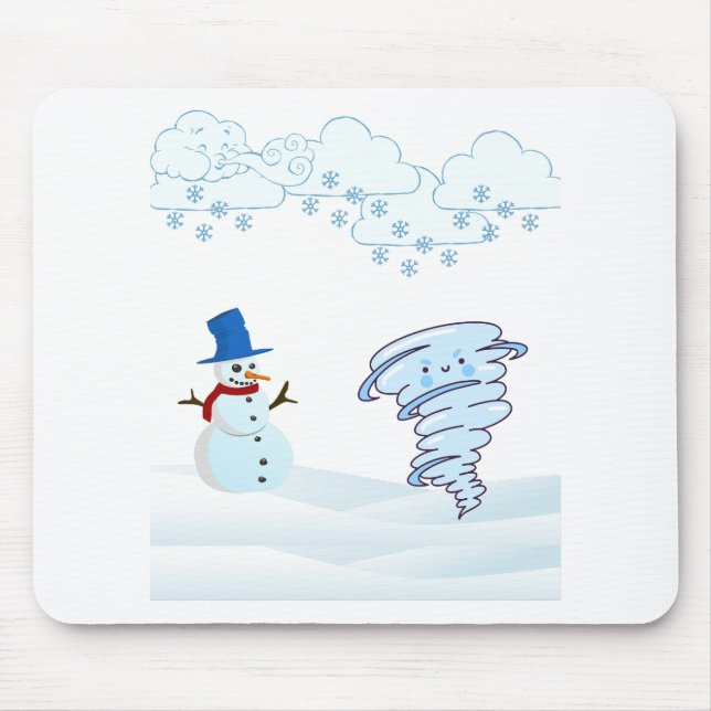 Mousepad Neve e vento de inverno bonito (Frente)