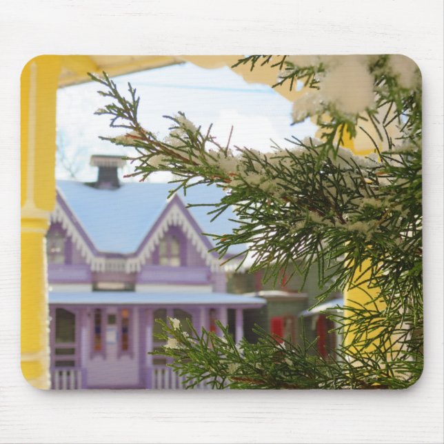 Mousepad Neve, Evergreen e Cottages - Vineyard de Martha (Frente)