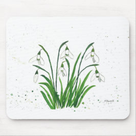 Mousepad Neve flores brancas Primavera Rustic