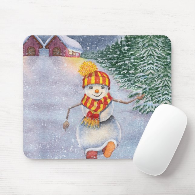 Mousepad Neve natalina andando (Com mouse)