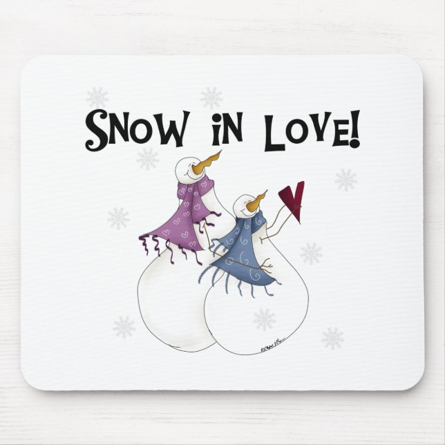 Mousepad Neve no Amor Feriados de Natal de Snowman (Frente)