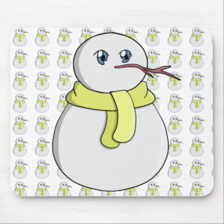 Mousepad Neve vestindo um cachecol amarelo