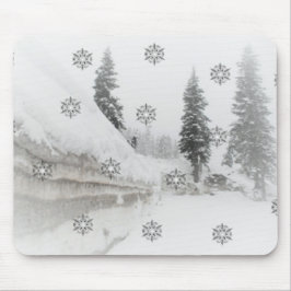 Mousepad Neves flocos de neve no natal de inverno