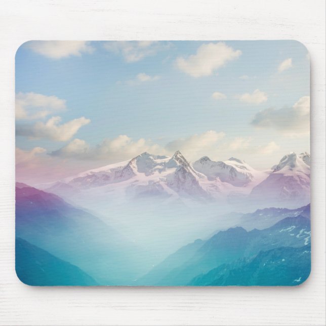Mousepad Névoa da manhã em um vale alpino (Frente)