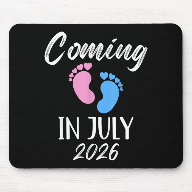 Mousepad New Baby Coming In July 2026 Funny Baby Shower Boy (Frente)