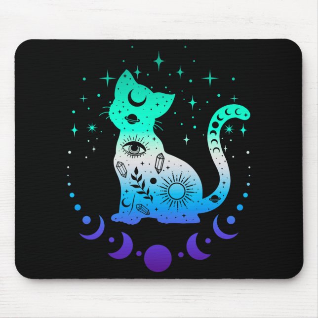 Mousepad New Blue Gay Male Mlm Pride Flag, Astrology Cat  (Frente)