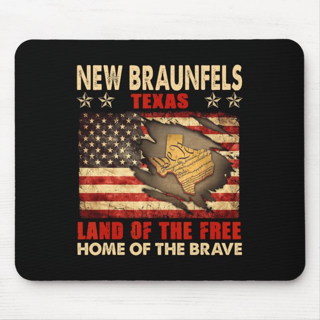 Mousepad New Braunfels Texas Usa Flag 4 De Julho (Frente)