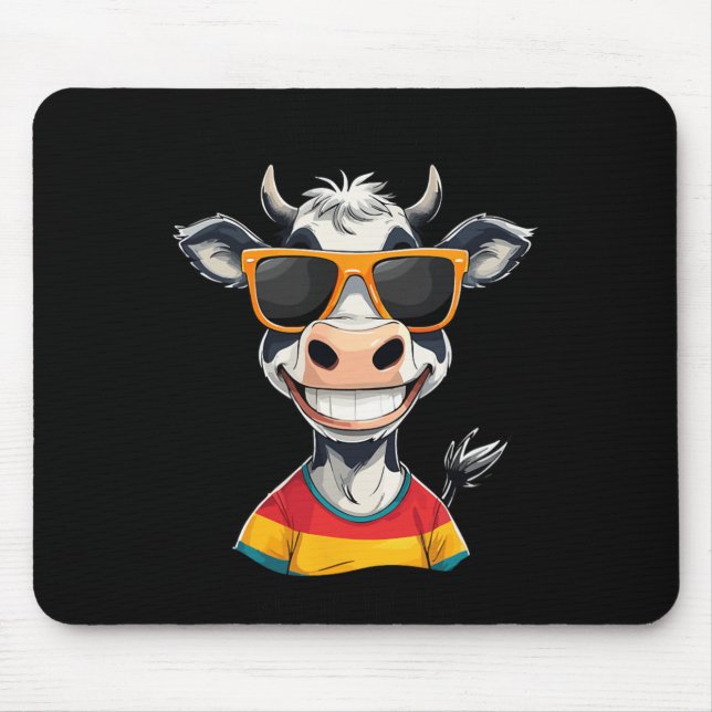 Mousepad New Glarus Wi Usa Funny Cow Cartoon Design  (Frente)