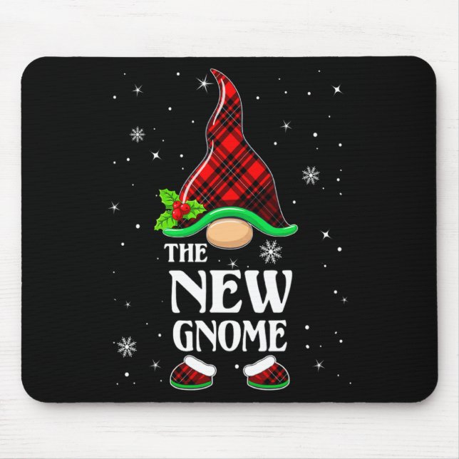 Mousepad New Gnome Red Plaid Matching Family Christmas Paja (Frente)