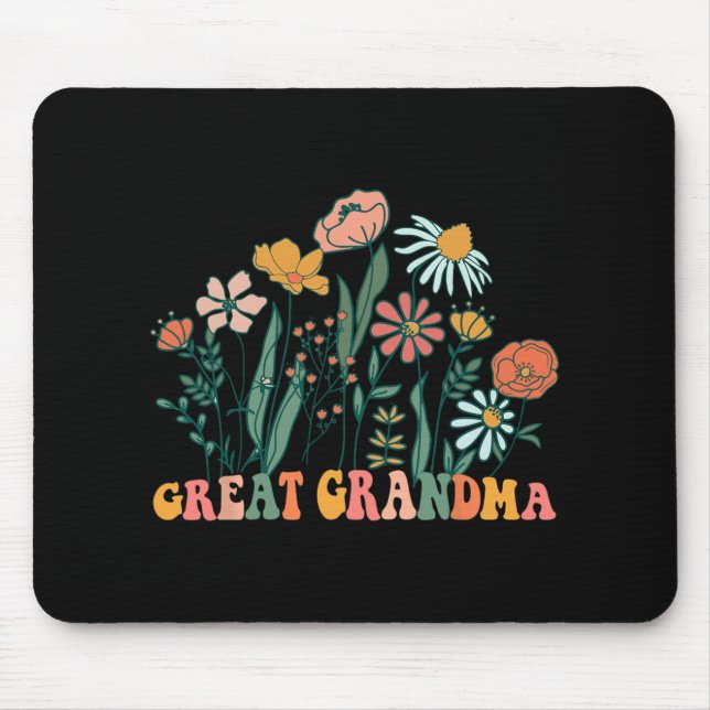 Mousepad New Great Grandma Wildflower First Birthday &amp;  (Frente)