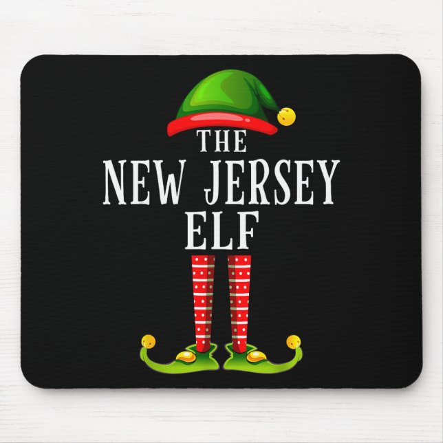 Mousepad New Jersey Elf Christmas Matching Family Group Pjs (Frente)