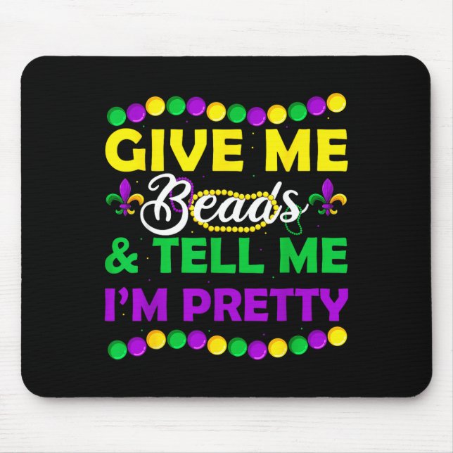 Mousepad New Orleans Beads Mardi Gras Party Apparel Funny W (Frente)