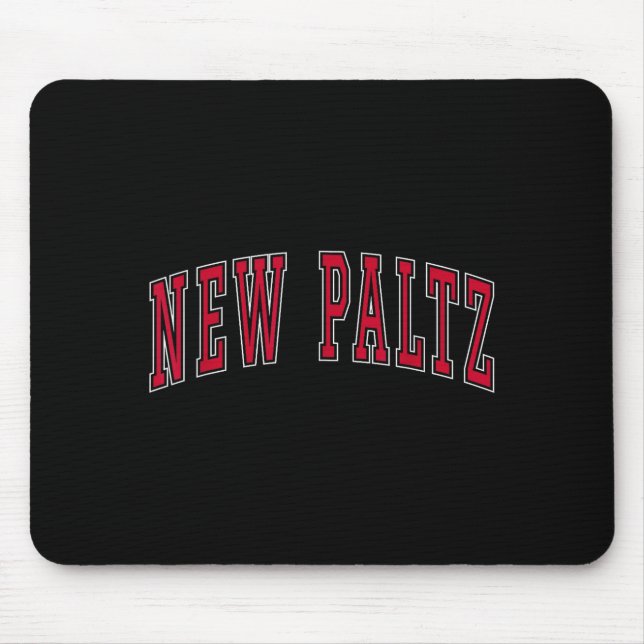 Mousepad New Paltz New York Souvenir College Style Red Text (Frente)