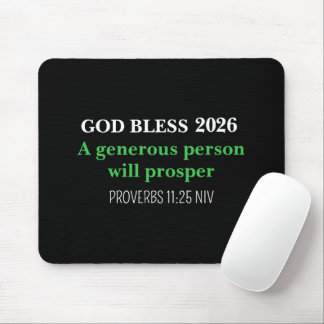 Mousepad New Year 2026 Blessings Festive Simple Black