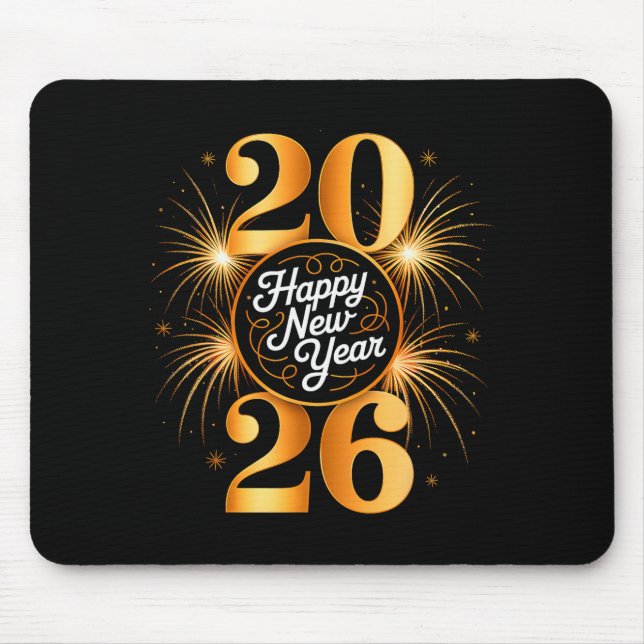 Mousepad New Year 2026 Fireworks Happy New Year 2026 Men Wo (Frente)