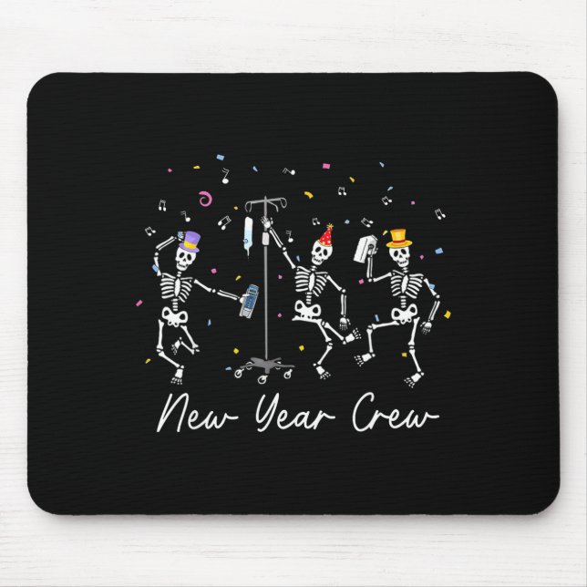 Mousepad New Year Crew Skeleton Nurse Crew Er Icu New Year  (Frente)