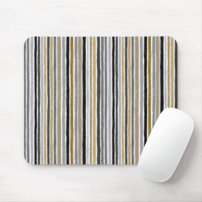 Mousepad New Year's Blue Gold Black Stripes (Com mouse)