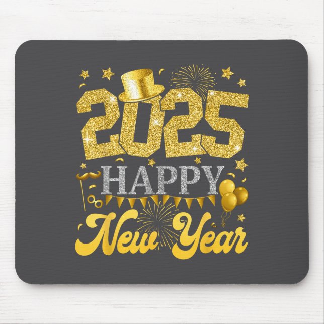 Mousepad New Years Eve Party Supplies 2025 Happy New Year F (Frente)