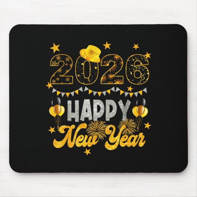 Mousepad New Years Eve Party Supplies 2026 Happy New Year F (Frente)