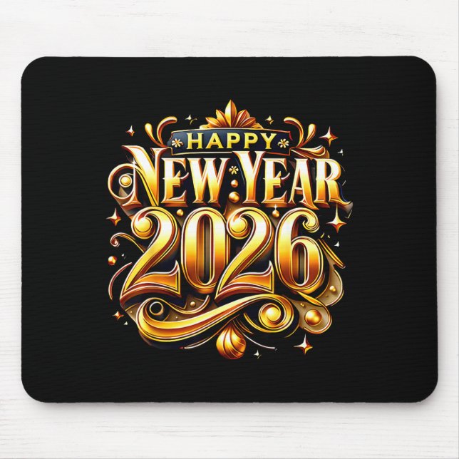 Mousepad New Years Eve Party Supplies 2026 Happy New Year F (Frente)