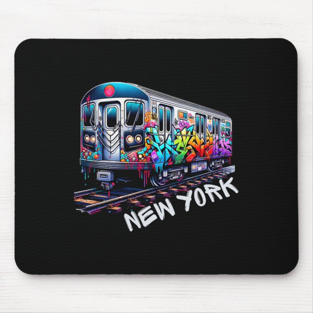 Mousepad New York Train Graffiti Style, Nyc Subway Car Retr (Frente)