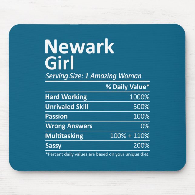 Mousepad Newark Girl Nj New Jersey Funny City Home Roots  (Frente)