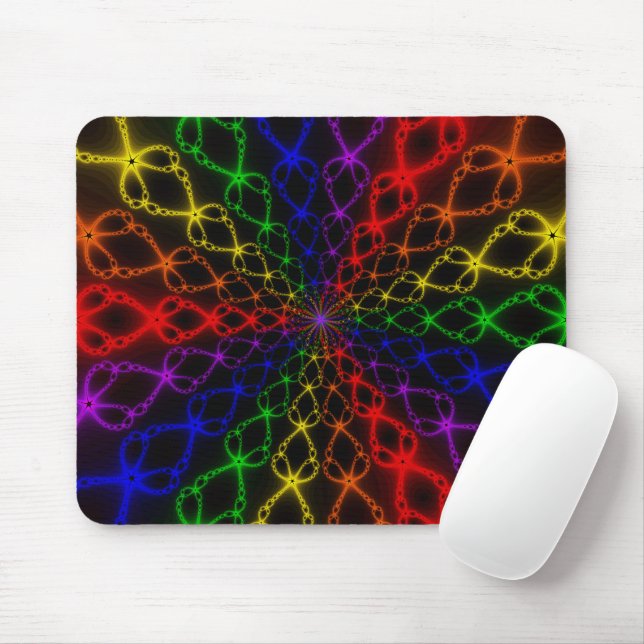 Mousepad Newton Rainbow | Arte Fractal Arco-Íris (Com mouse)