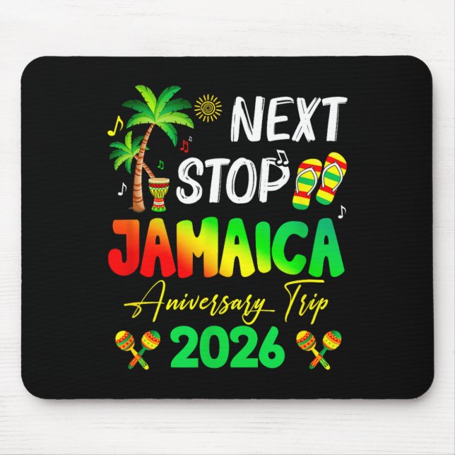 Mousepad Next Stop Jamaica 2026 Couples Anniversary Family  (Frente)