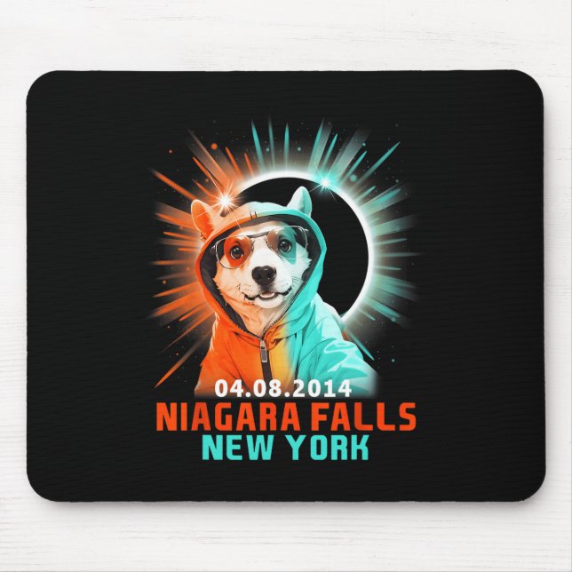 Mousepad Niágara Cai em Nova York Total Eclipse Solar 2024 (Frente)
