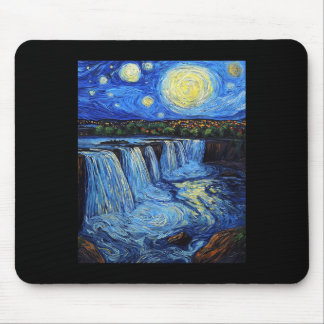 Mousepad Niagara Falls - Van Gogh Style - Starry Night