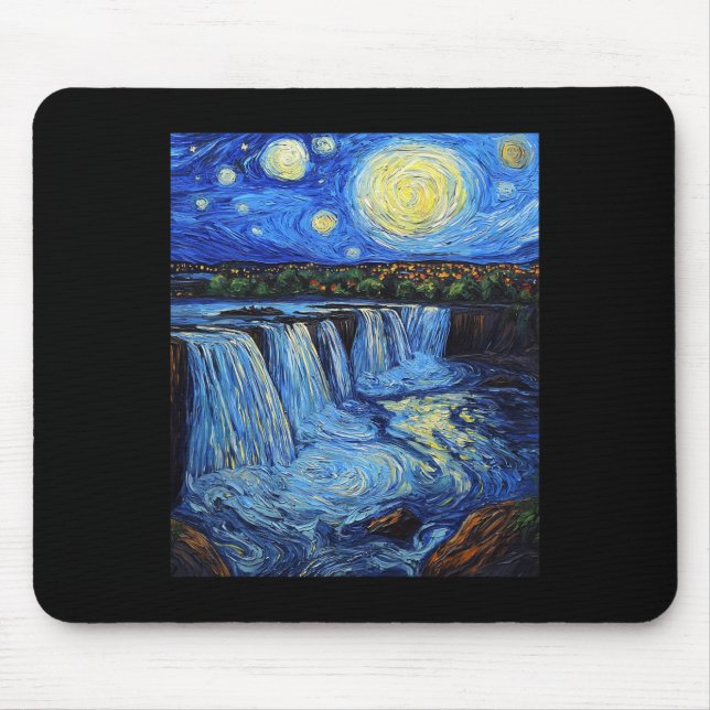 Mousepad Niagara Falls - Van Gogh Style - Starry Night  (Frente)