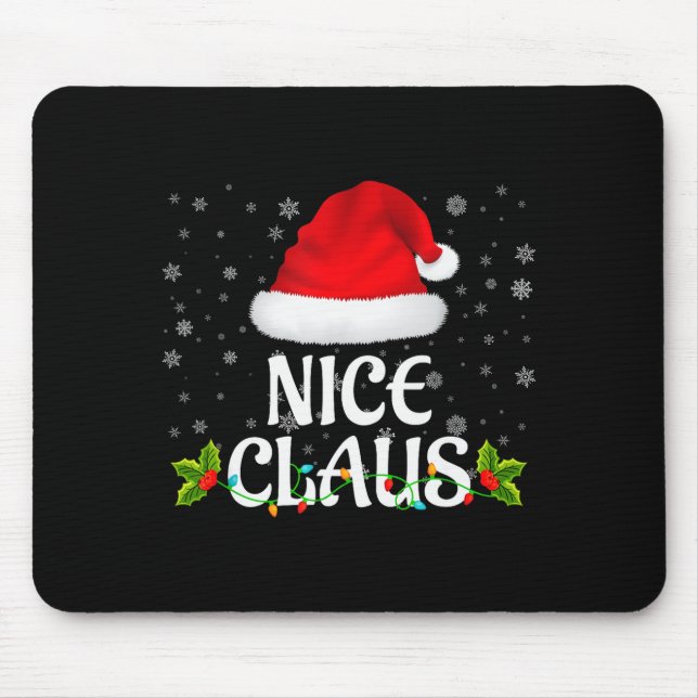 Mousepad Nice Claus Christmas Lights Santa Pajama Family Ma (Frente)