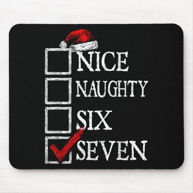 Mousepad Nice Naughty 67 Christmas Funny Meme Six Seven  (Frente)