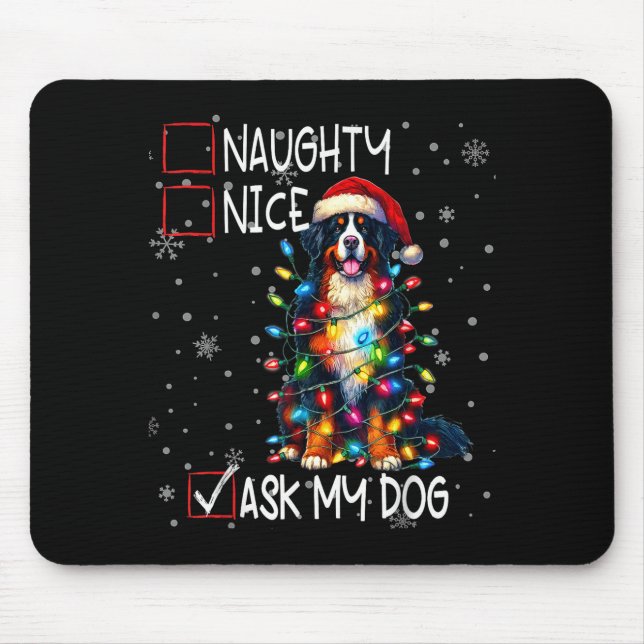 Mousepad Nice Naughty Ask My Dog Christmas List Xmas  (Frente)