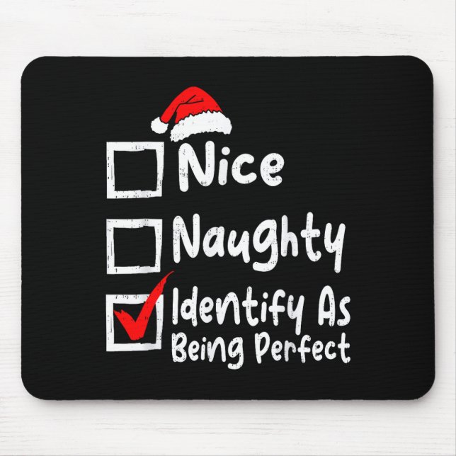 Mousepad Nice Naughty Perfect Funny Christmas List Family M (Frente)
