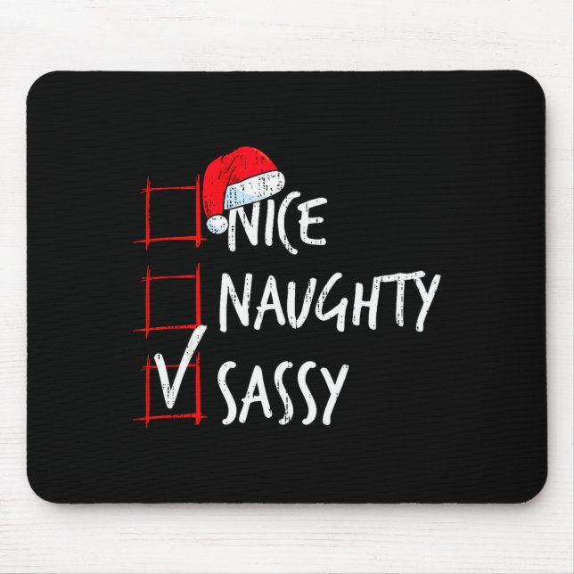 Mousepad Nice Naughty Sy Christmas List Santa Costume Xmas  (Frente)