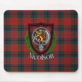 Mousepad Nicolson Scottish Clan Tartan & Crest