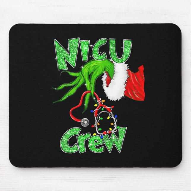 Mousepad Nicu Crew Nurse Merry Christmas Stethoscope Xmas P (Frente)