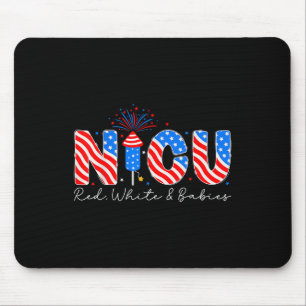 Mousepad Nicu Enfermeira White & Bebês Usa Patriótico 4
