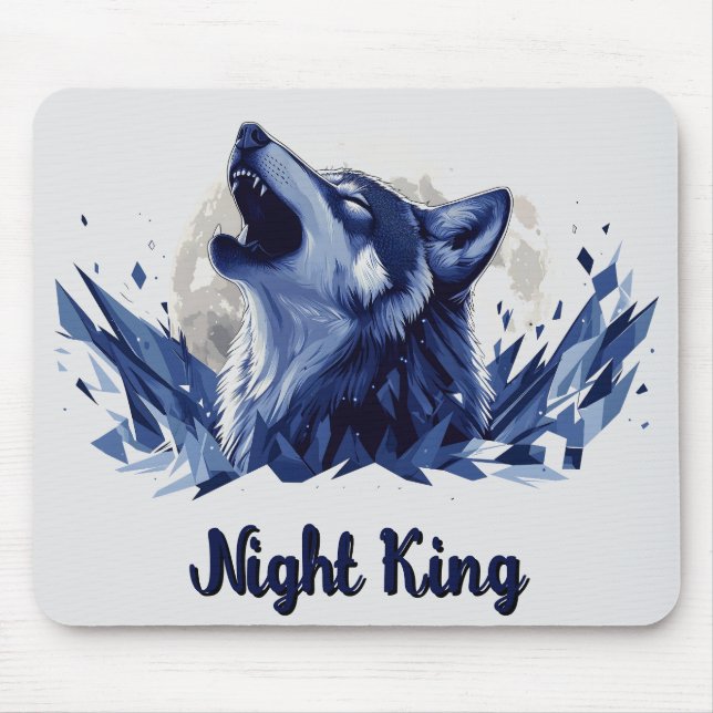 Mousepad Night King - Howling Wolf com Lua (Frente)