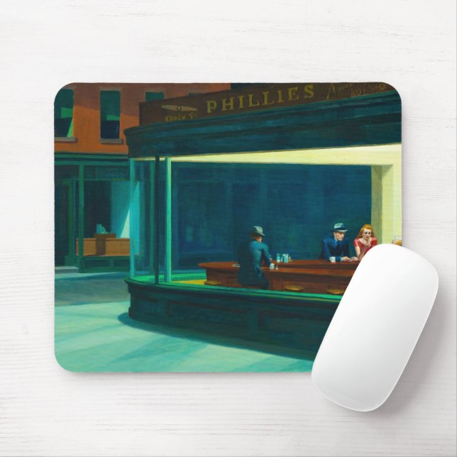 Mousepad Nighthawks, 1942 por Edward Hopper (Com mouse)