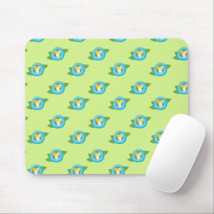 Mousepad Ninhos de Pássaro Azul Ovos Coloridos Folhas Verde