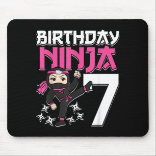 Mousepad Ninja de Aniversário 7 Menina Tema Shinobi Rosa 7º