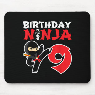 Mousepad Ninja de Aniversário - Festa de Ninja de 9 Anos -