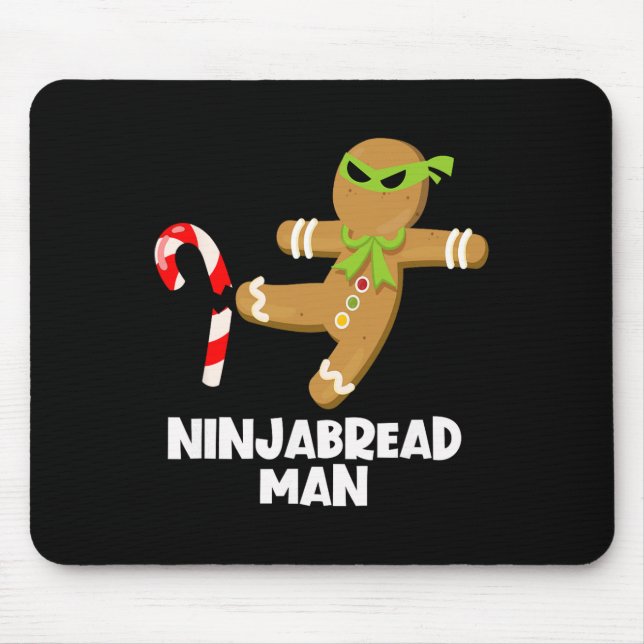 Mousepad Ninjabread homem divertido ginja chutando cristo d (Frente)